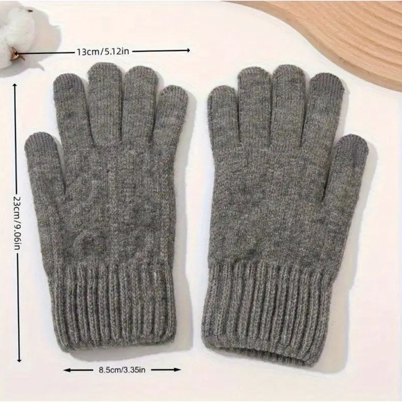 Unisex Alpaca Velvet Blend Winter Thermal Driving Gloves Gray OS Touchscreen NEW - Picture 5 of 7